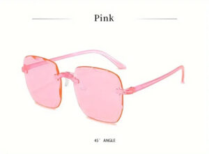Pink Trendy Oversized Square Fashion Glasses with Gradient Lens